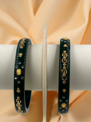 Exquisite Elegance: 22K Gold Fancy Teliya Lightweight Bangles (Set of 2)