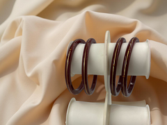 22K Gold Maroon Khadak Bangles 2Pcs