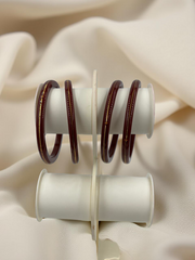 22K Gold Maroon Khadak Bangles 2Pcs