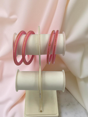 22K Gold Pink Khadak Bangles 4Pcs
