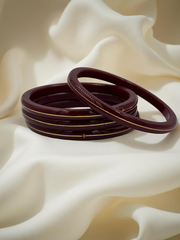 22K Gold Maroon Khadak Bangles 2Pcs