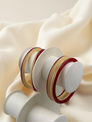 22K Gold Red & Cream Khadak Bangles 4Pcs