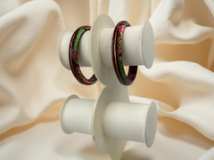 Exquisite Hand-Painted Maroon Khadak Bangles with 22k (916) Gold