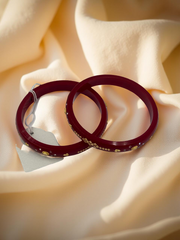 Exquisite Elegance: 22K Gold Fancy Teliya Lightweight Bangles (Set of 2)