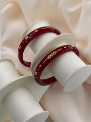 Exquisite Elegance: 22K Gold Fancy Teliya Lightweight Bangles (Set of 2)