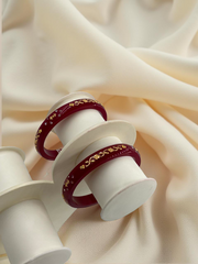 Exquisite Elegance: 22K Gold Fancy Teliya Lightweight Bangles (Set of 2)