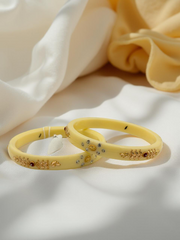 Exquisite Elegance: 22K Gold Fancy Teliya Lightweight Bangles (Set of 2)