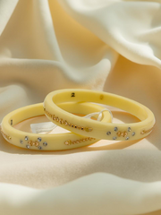 Exquisite Elegance: 22K Gold Fancy Teliya Lightweight Bangles (Set of 2)