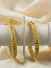 Exquisite Elegance: 22K Gold Fancy Teliya Lightweight Bangles (Set of 2)