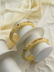 Exquisite Elegance: 22K Gold Fancy Teliya Lightweight Bangles (Set of 2)