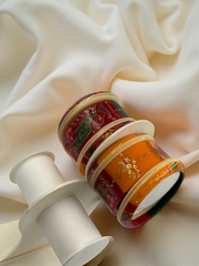 Hand-Painted Masterpiece: 22K Gold Fancy Chuda Bangle Set (6-Piece)