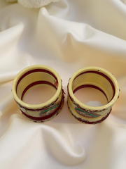 Hand-Painted Masterpiece: 22K Gold Fancy Chuda Bangle Set (10-Piece)