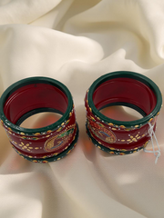 Hand-Painted Masterpiece: 22K Gold Fancy Chuda Bangle Set (10-Piece)