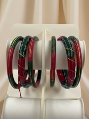 22k Lightweight Gold Bangle Red&Green Variya Set