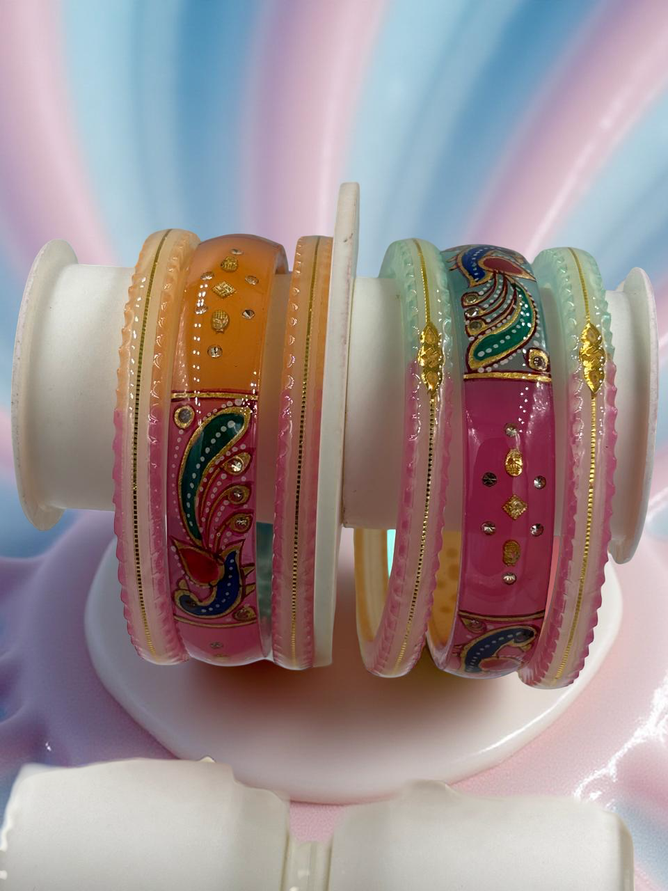 Exquisite 22k Gold Designer Bangle Set (6 Pcs)