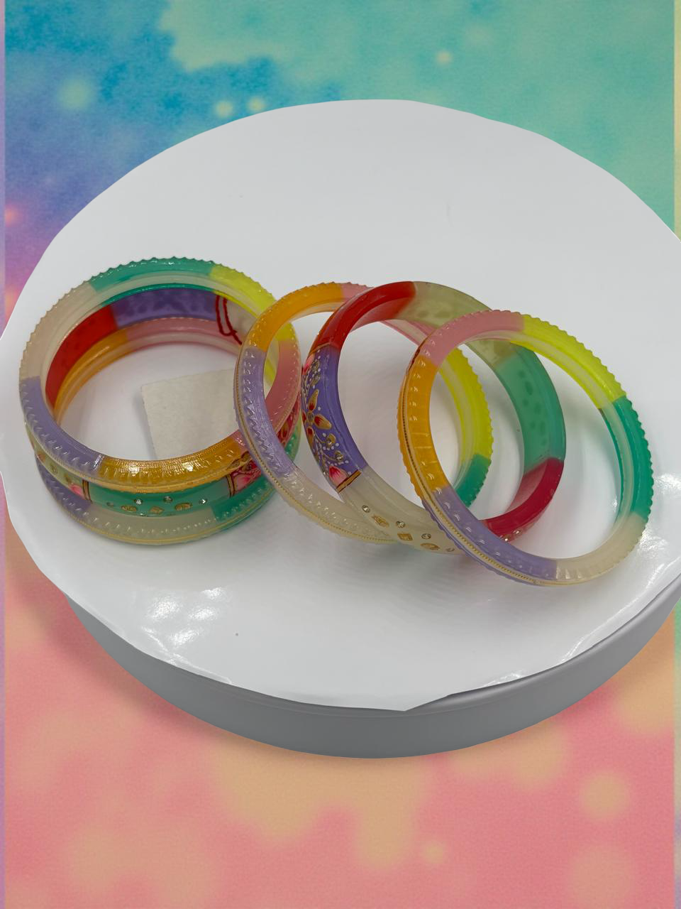 Exquisite 22k Gold Designer Bangle Set (6 Pcs)