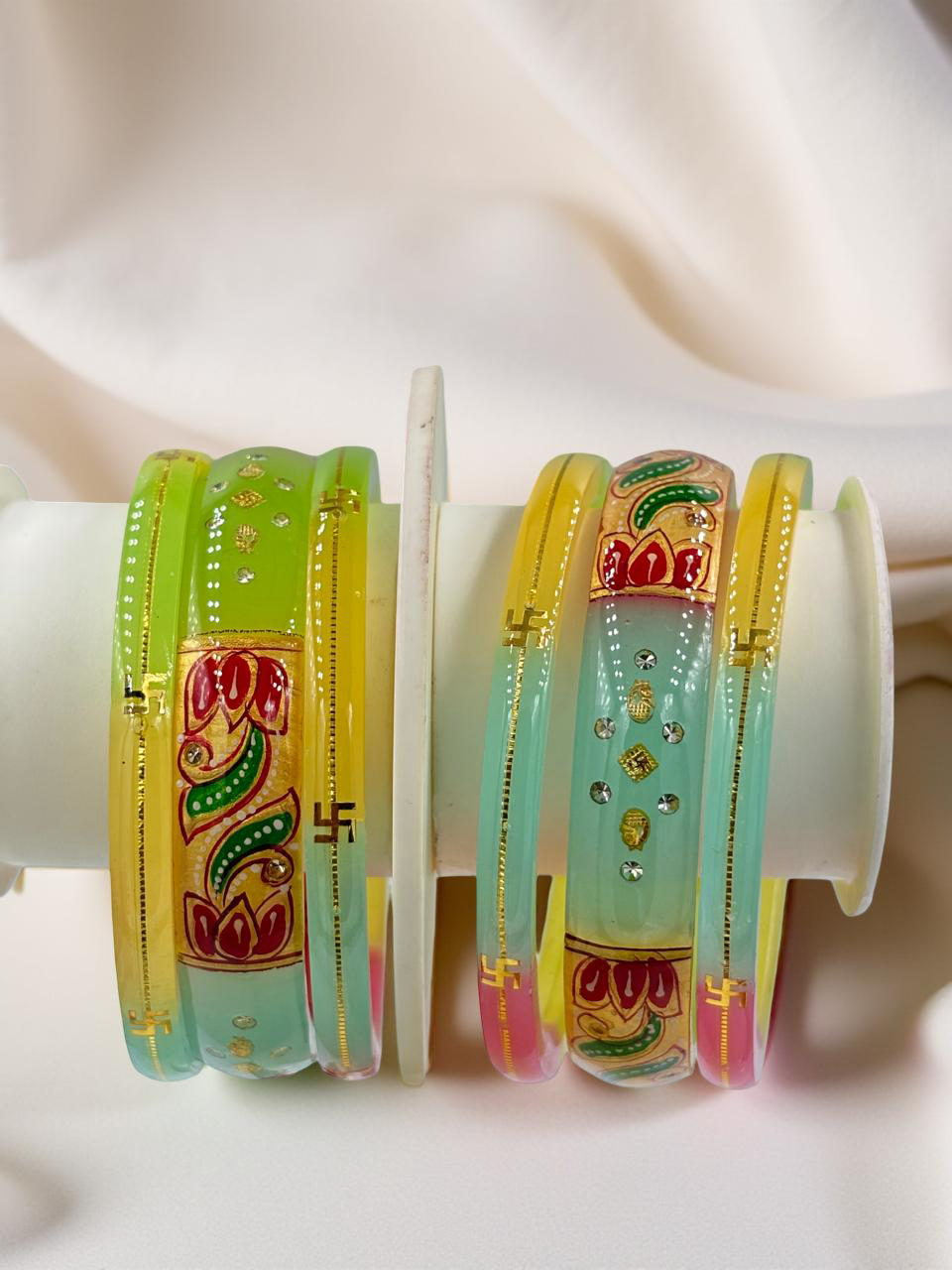 Exquisite 22k Gold Designer Bangle Set (6 Pcs)